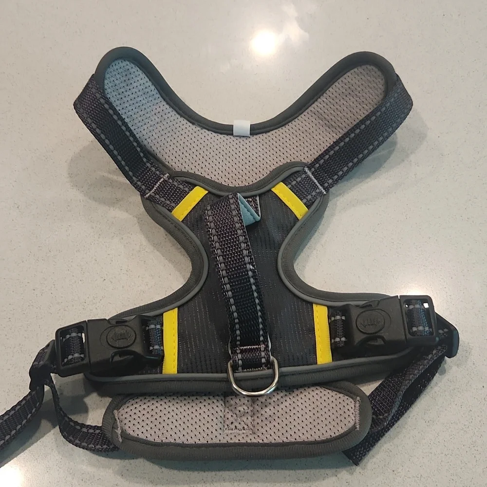 Gray and Yellow Dog Harness, New!